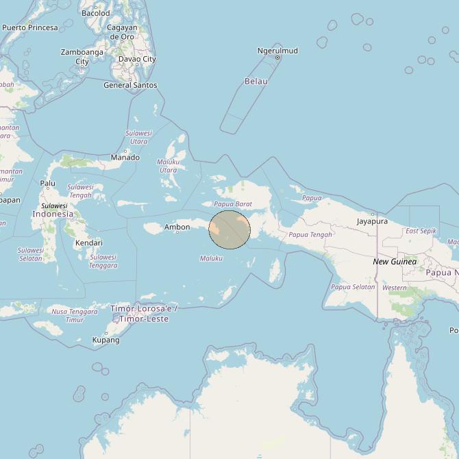 Nusantara Lima at 113&deg; E downlink Ka-band S080 User Spot beam coverage map