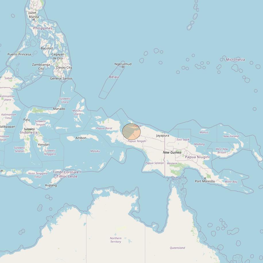 Nusantara Lima at 113&deg; E downlink Ka-band S082 User Spot beam coverage map