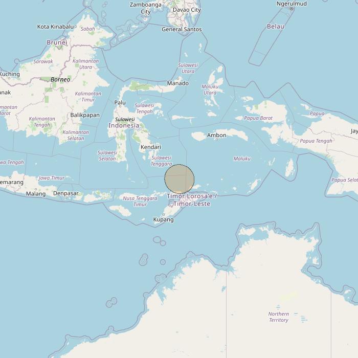 Nusantara Lima at 113&deg; E downlink Ka-band S083 User Spot beam coverage map