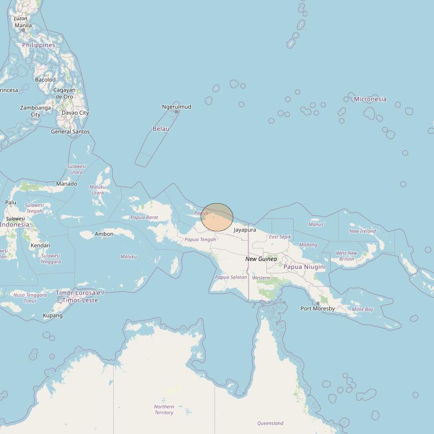 Nusantara Lima at 113&deg; E downlink Ka-band S084 User Spot beam coverage map