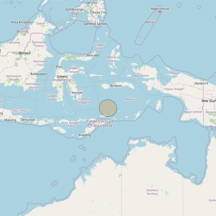 Nusantara Lima at 113&deg; E downlink Ka-band S085 User Spot beam coverage map