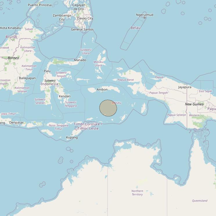 Nusantara Lima at 113&deg; E downlink Ka-band S086 User Spot beam coverage map