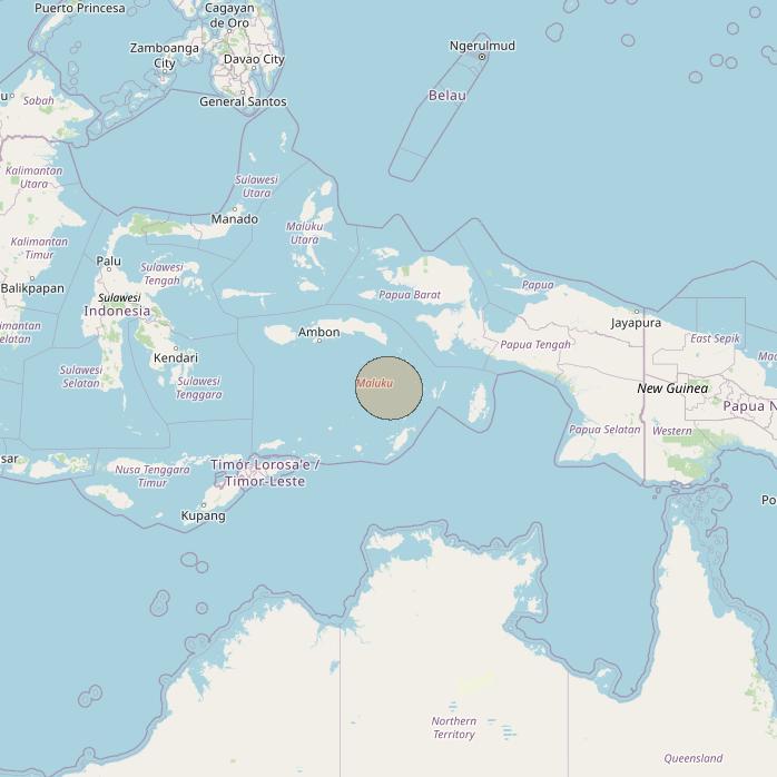 Nusantara Lima at 113&deg; E downlink Ka-band S087 User Spot beam coverage map
