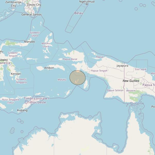 Nusantara Lima at 113&deg; E downlink Ka-band S088 User Spot beam coverage map