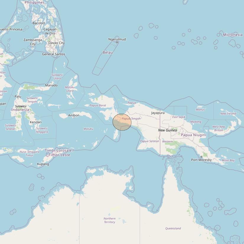 Nusantara Lima at 113&deg; E downlink Ka-band S089 User Spot beam coverage map