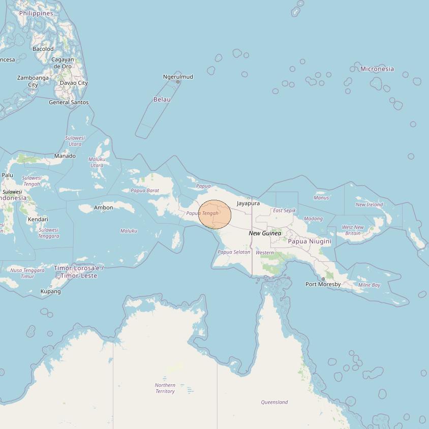 Nusantara Lima at 113&deg; E downlink Ka-band S090 User Spot beam coverage map