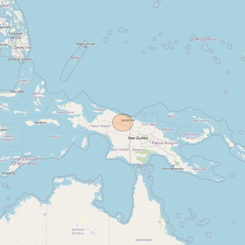 Nusantara Lima at 113&deg; E downlink Ka-band S091 User Spot beam coverage map