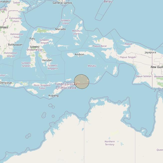 Nusantara Lima at 113&deg; E downlink Ka-band S092 User Spot beam coverage map