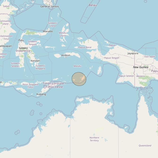 Nusantara Lima at 113&deg; E downlink Ka-band S093 User Spot beam coverage map