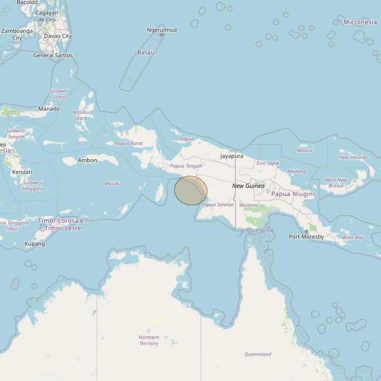 Nusantara Lima at 113&deg; E downlink Ka-band S096 User Spot beam coverage map