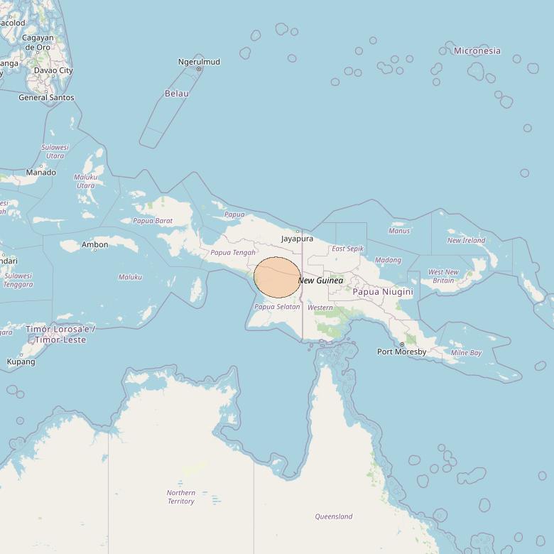 Nusantara Lima at 113&deg; E downlink Ka-band S097 User Spot beam coverage map