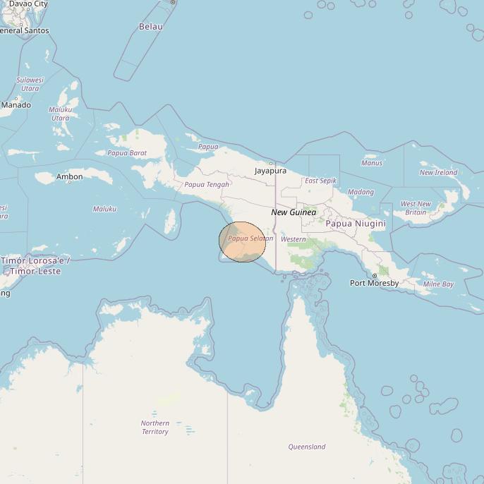Nusantara Lima at 113&deg; E downlink Ka-band S099 User Spot beam coverage map