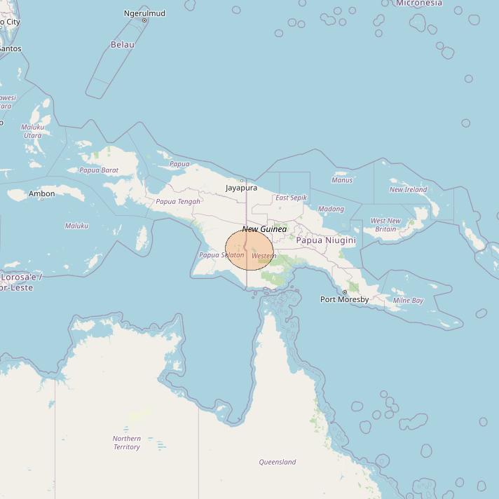 Nusantara Lima at 113&deg; E downlink Ka-band S100 User Spot beam coverage map