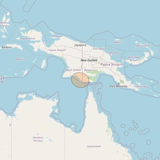 Nusantara Lima at 113&deg; E downlink Ka-band S101 User Spot beam coverage map