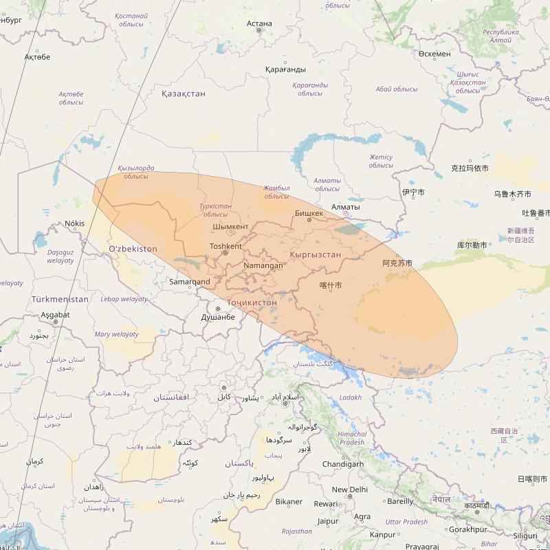 Chinasat 26 at 125&deg; E downlink Ka-band B015 User Spot beam coverage map