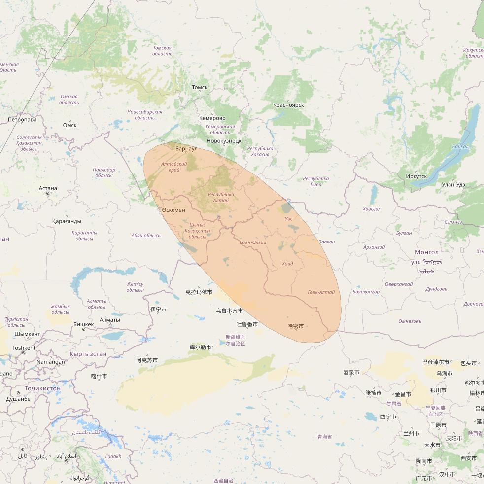 Chinasat 26 at 125&deg; E downlink Ka-band B037 User Spot beam coverage map