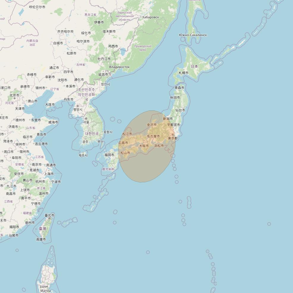 Chinasat 26 at 125&deg; E downlink Ka-band B043 User Spot beam coverage map