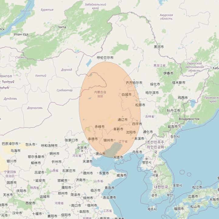Chinasat 26 at 125&deg; E downlink Ka-band B046 User Spot beam coverage map
