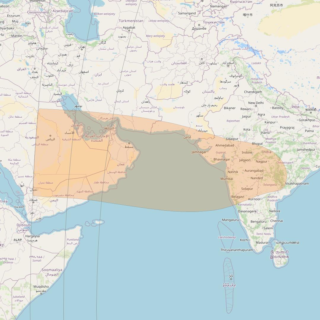 Chinasat 26 at 125&deg; E downlink Ka-band B067 User Spot beam coverage map
