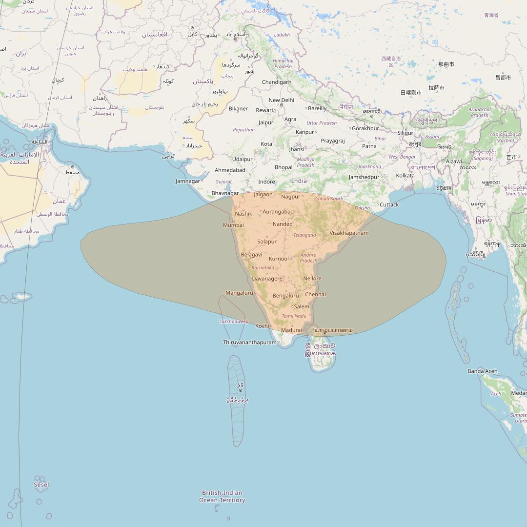 Chinasat 26 at 125&deg; E downlink Ka-band B165 User Spot beam coverage map