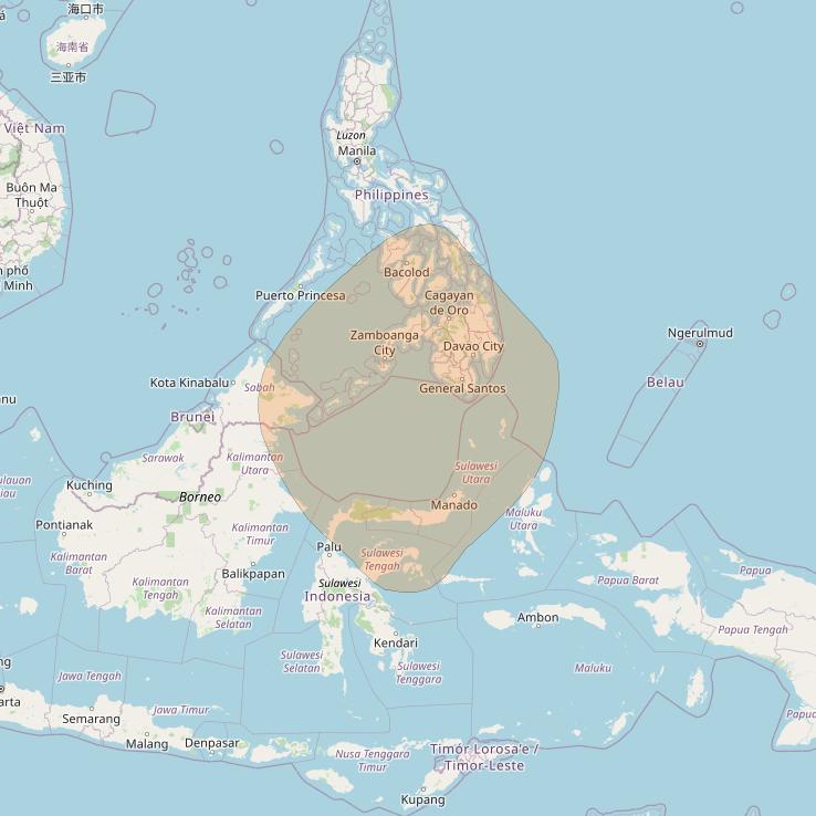Chinasat 26 at 125&deg; E downlink Ka-band B187 User Spot beam coverage map