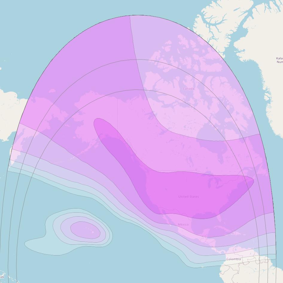 Galaxy 34 at 129° W downlink C-band North America beams coverage map