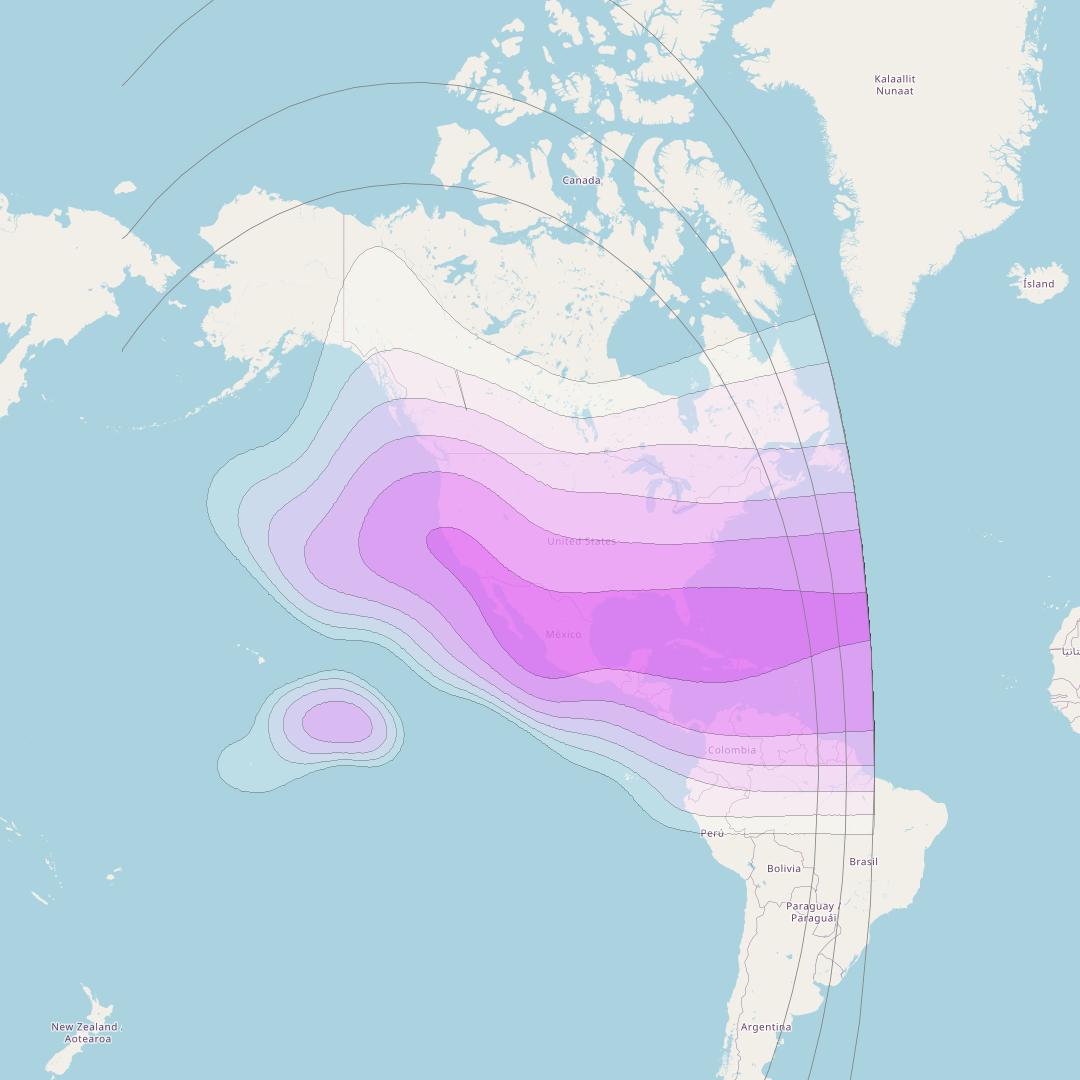 Galaxy 34 at 129&deg; W downlink C-band North America Winter beam coverage map