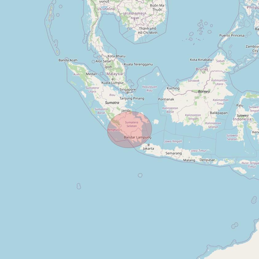 APSTAR 6E at 134&deg; E downlink Ku-band Spot03 User Spot beam coverage map