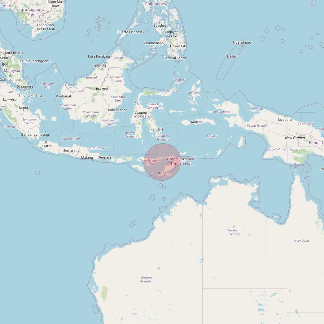 APSTAR 6E at 134&deg; E downlink Ku-band Spot16 User Spot beam coverage map