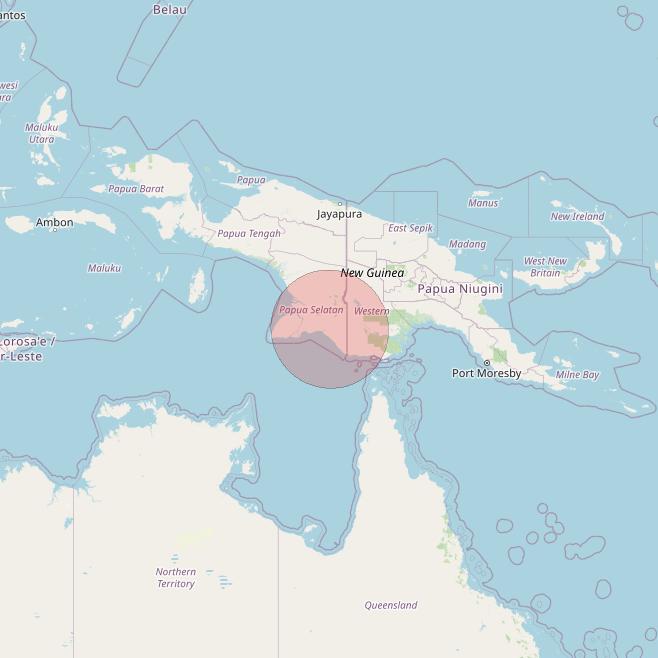 APSTAR 6E at 134&deg; E downlink Ku-band Spot25 User Spot beam coverage map