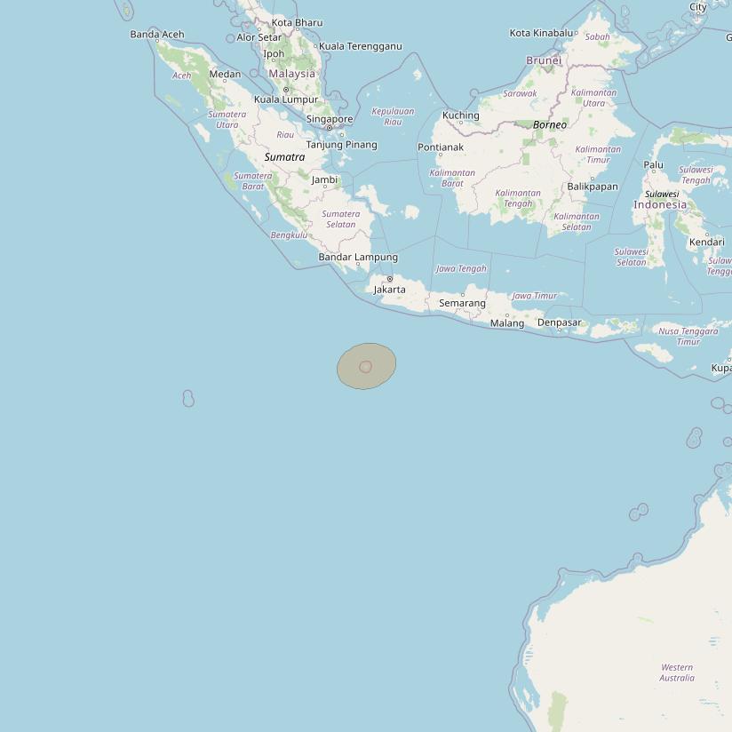 NBN-Co 1A at 140° E downlink Ka-band 72 (Christmas Island) narrow spot beam coverage map