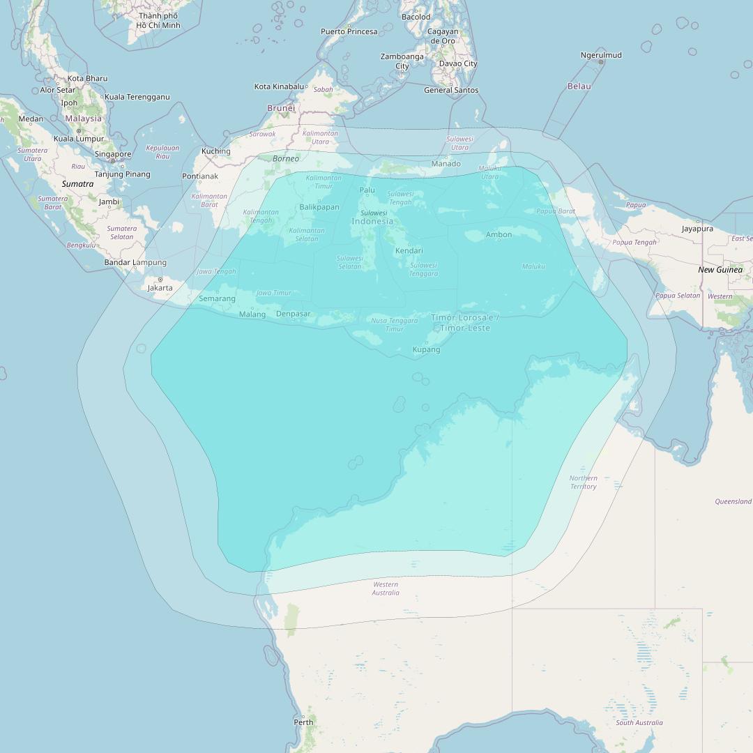 Inmarsat-4F2 at 143&deg; E downlink L-band F2R014 Regional Spot beam coverage map