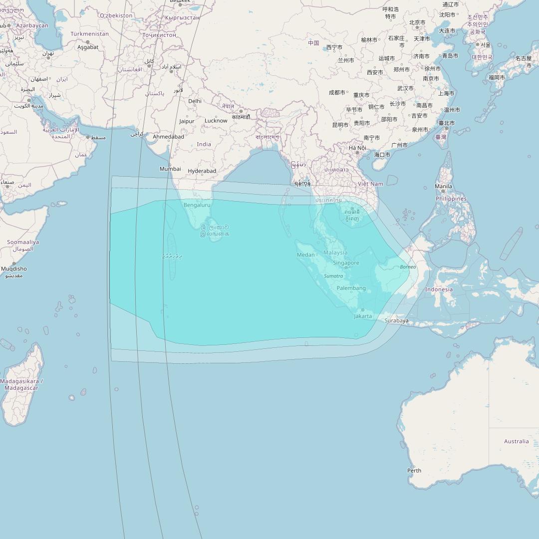 Inmarsat-4F2 at 143&deg; E downlink L-band F2R018 Regional Spot beam coverage map
