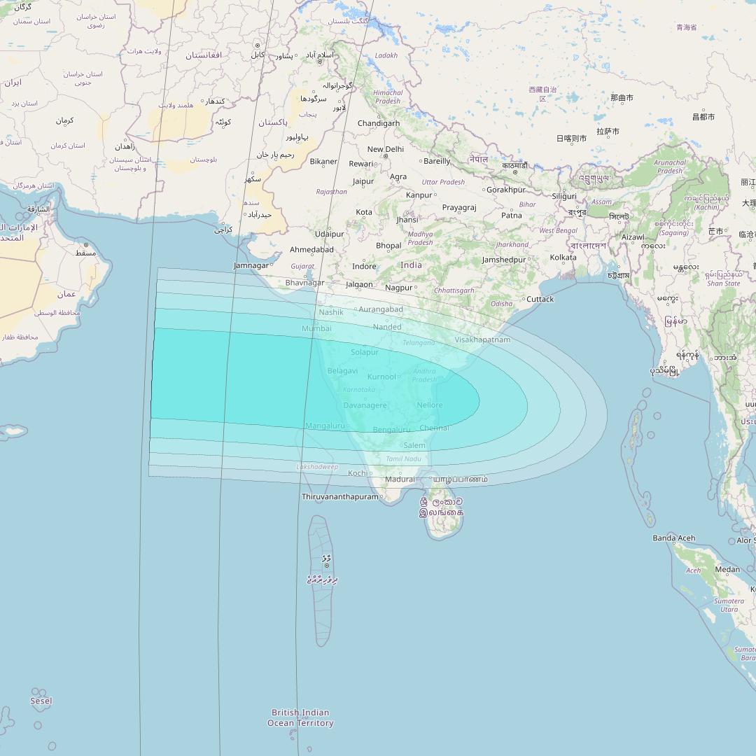 Inmarsat-4F2 at 143&deg; E downlink L-band F2S006 User Spot beam coverage map