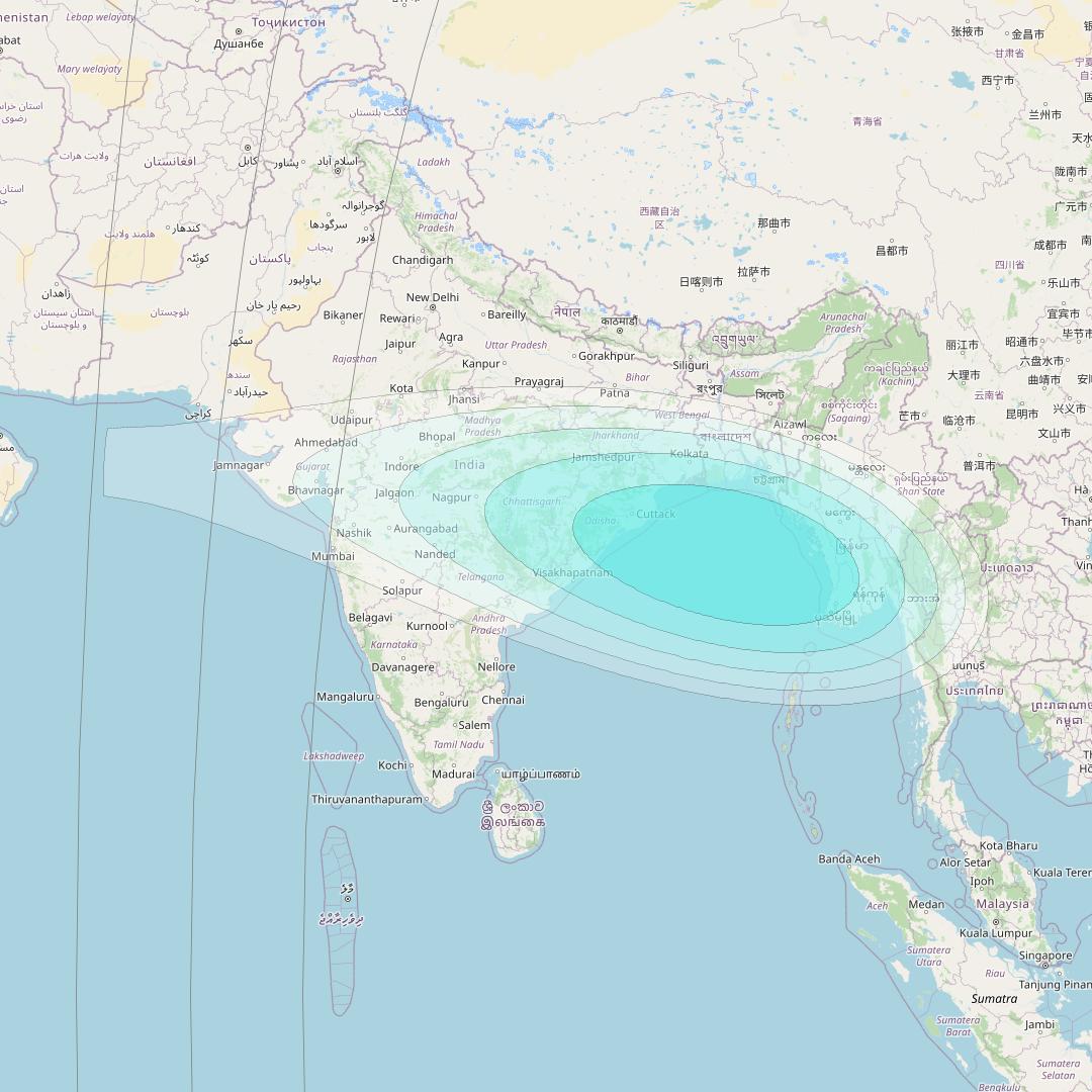 Inmarsat-4F2 at 143&deg; E downlink L-band F2S015 User Spot beam coverage map