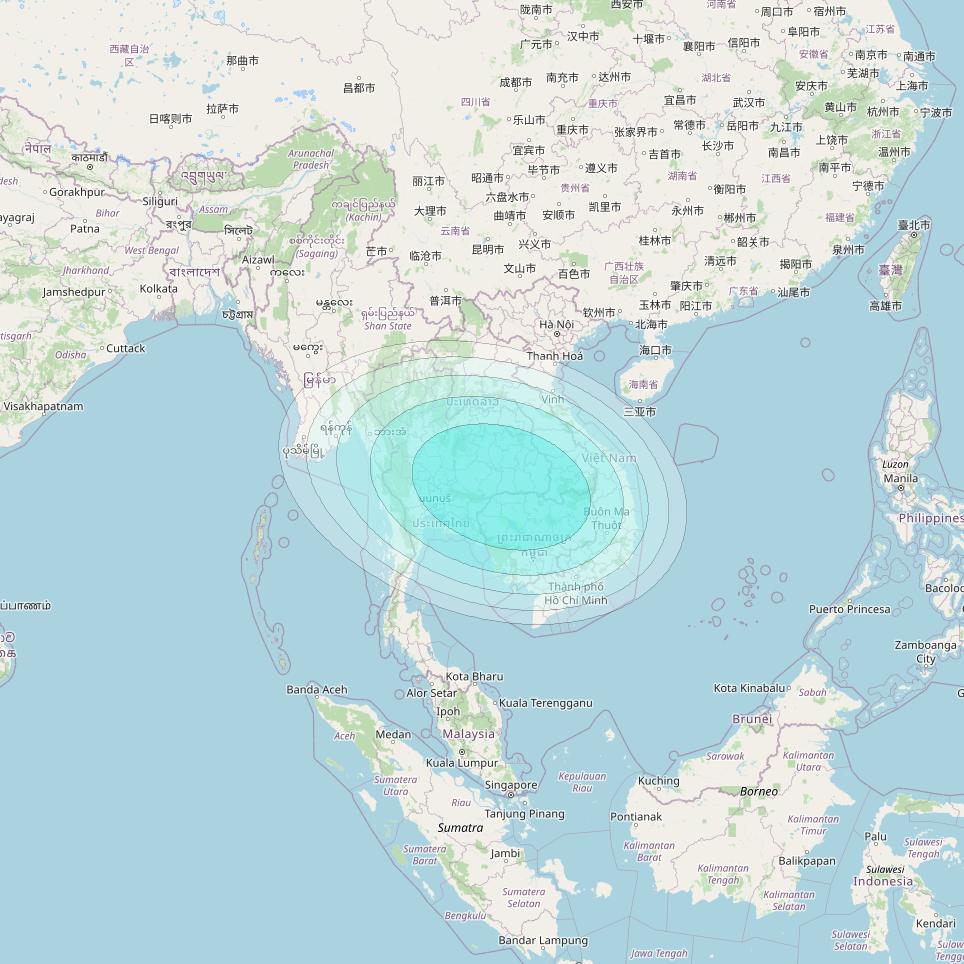 Inmarsat-4F2 at 143&deg; E downlink L-band F2S025 User Spot beam coverage map