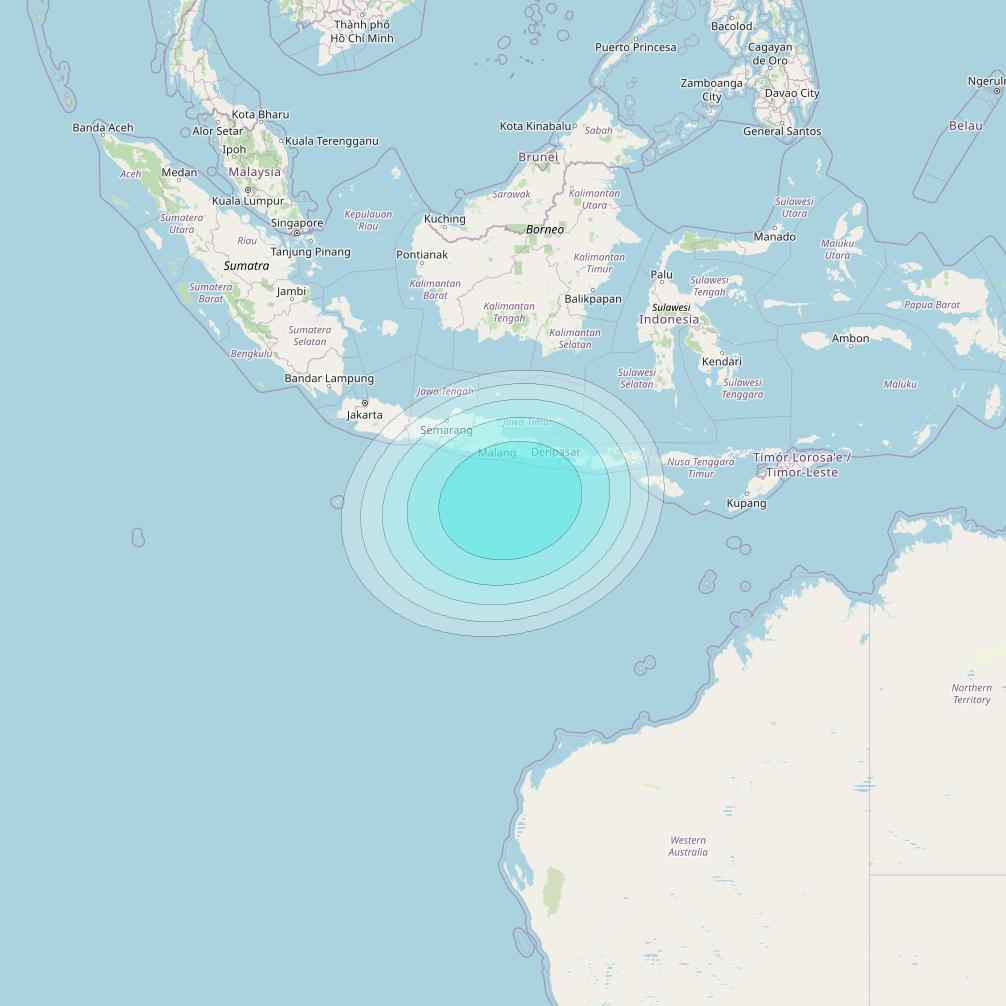 Inmarsat-4F2 at 143&deg; E downlink L-band F2S033 User Spot beam coverage map