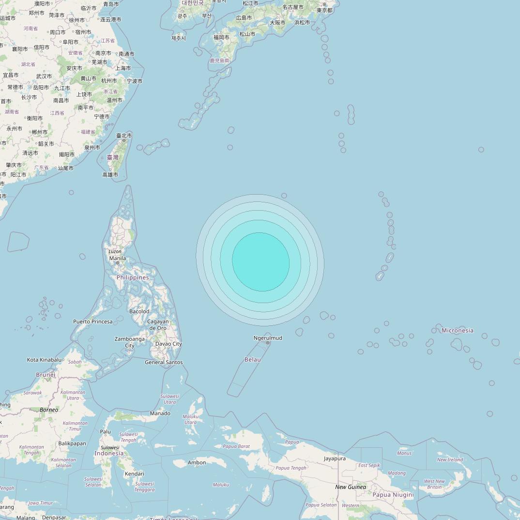 Inmarsat-4F2 at 143&deg; E downlink L-band F2S077 User Spot beam coverage map