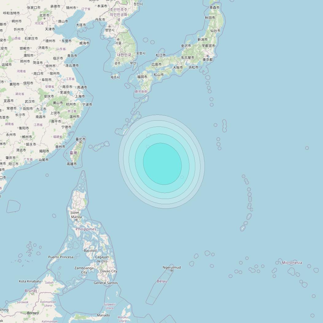 Inmarsat-4F2 at 143&deg; E downlink L-band F2S078 User Spot beam coverage map