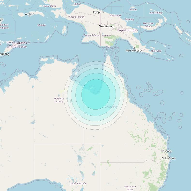 Inmarsat-4F2 at 143&deg; E downlink L-band F2S087 User Spot beam coverage map