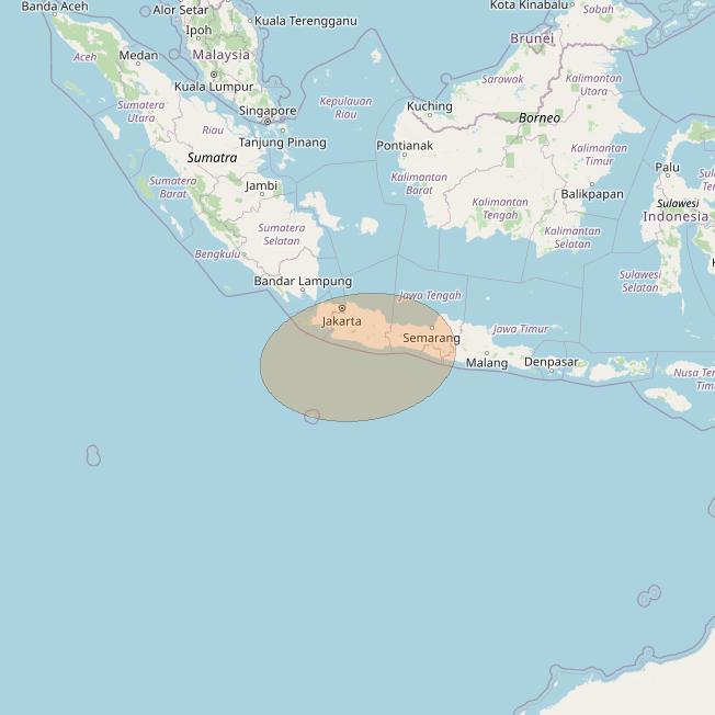 JCSat 1C at 150° E downlink Ka-band S15 (Java + Indonesian Teleport/RHCP/A) User Spot beam coverage map