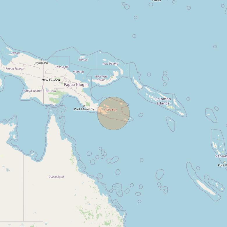 JCSat 1C at 150° E downlink Ka-band S36 (PNG East/RHCP/A) User Spot beam coverage map