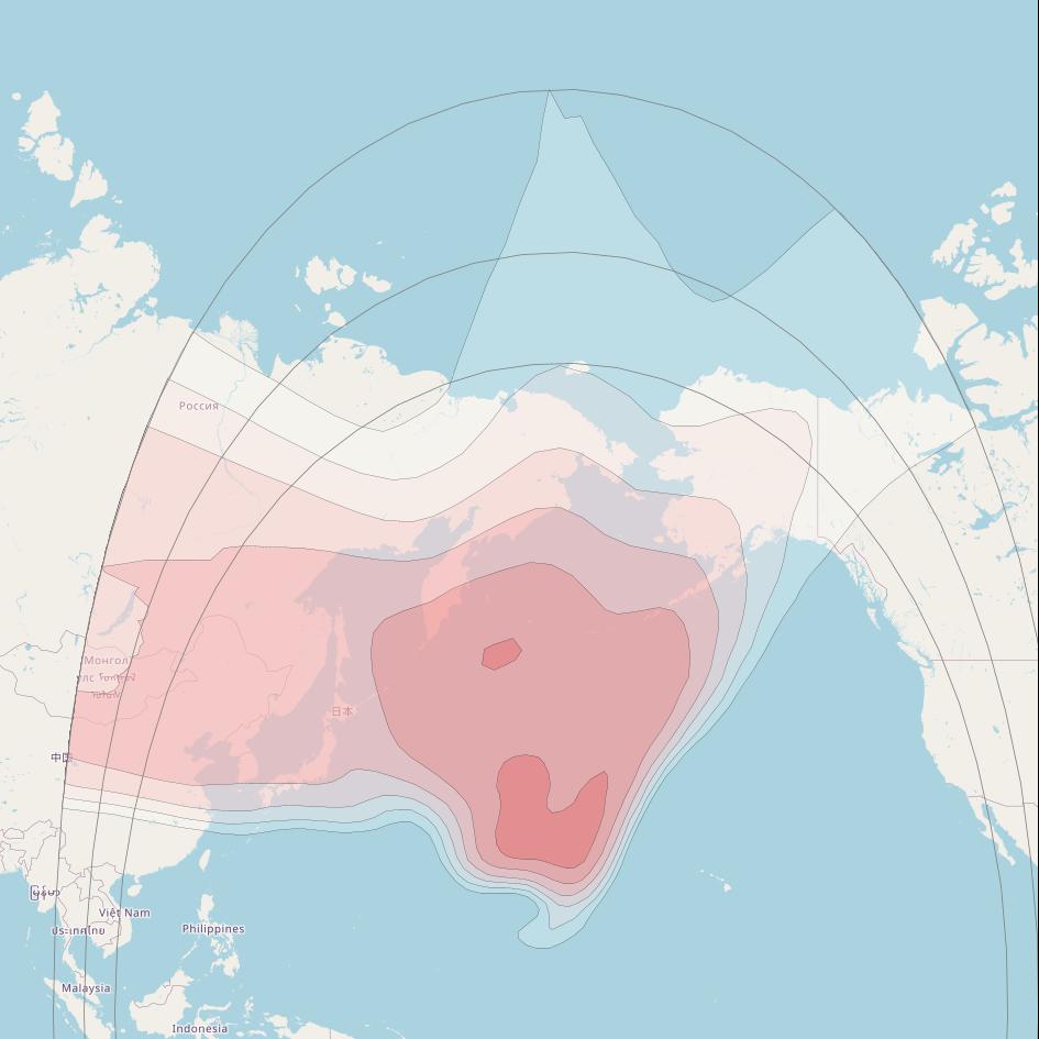 Intelsat 10 at 178° E downlink Ku-band North Pacific beam coverage map