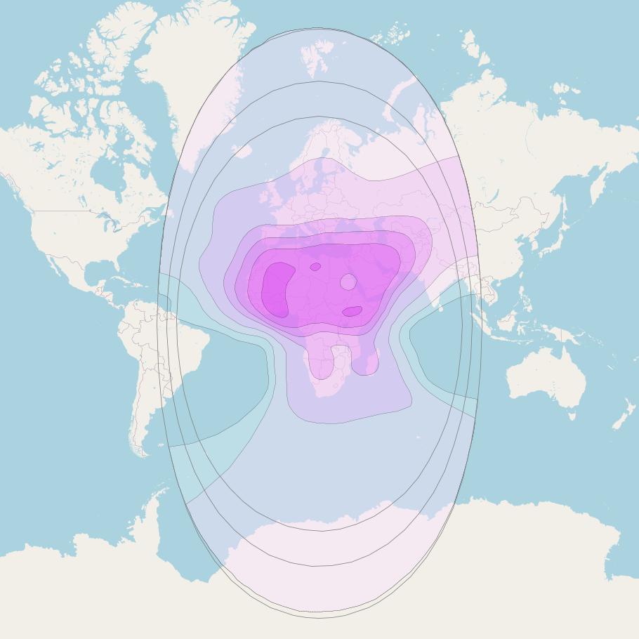 Arabsat 5C at 20° E downlink C-band Extended beam coverage map