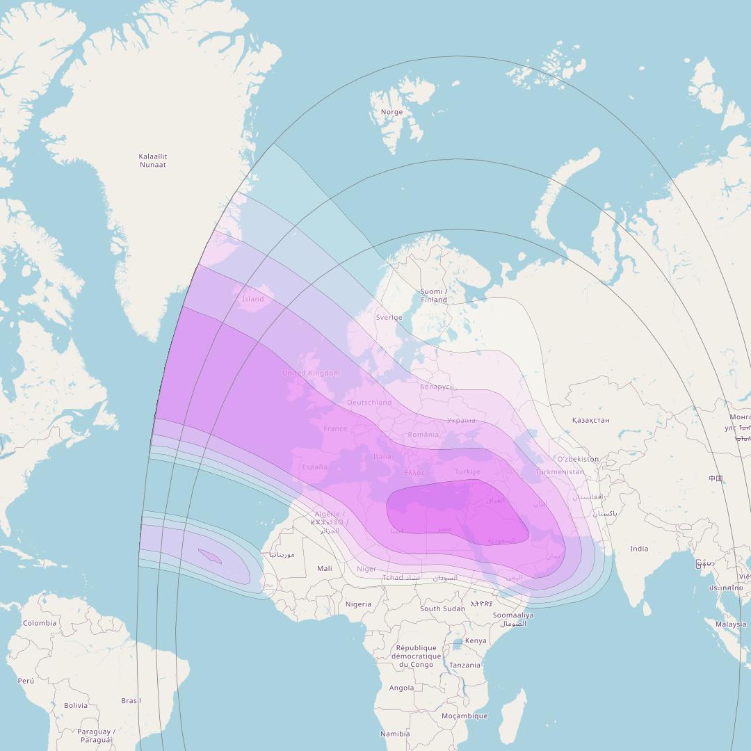Galaxy 14 at 33° E downlink C-band Europe Middle East and Africa beam coverage map