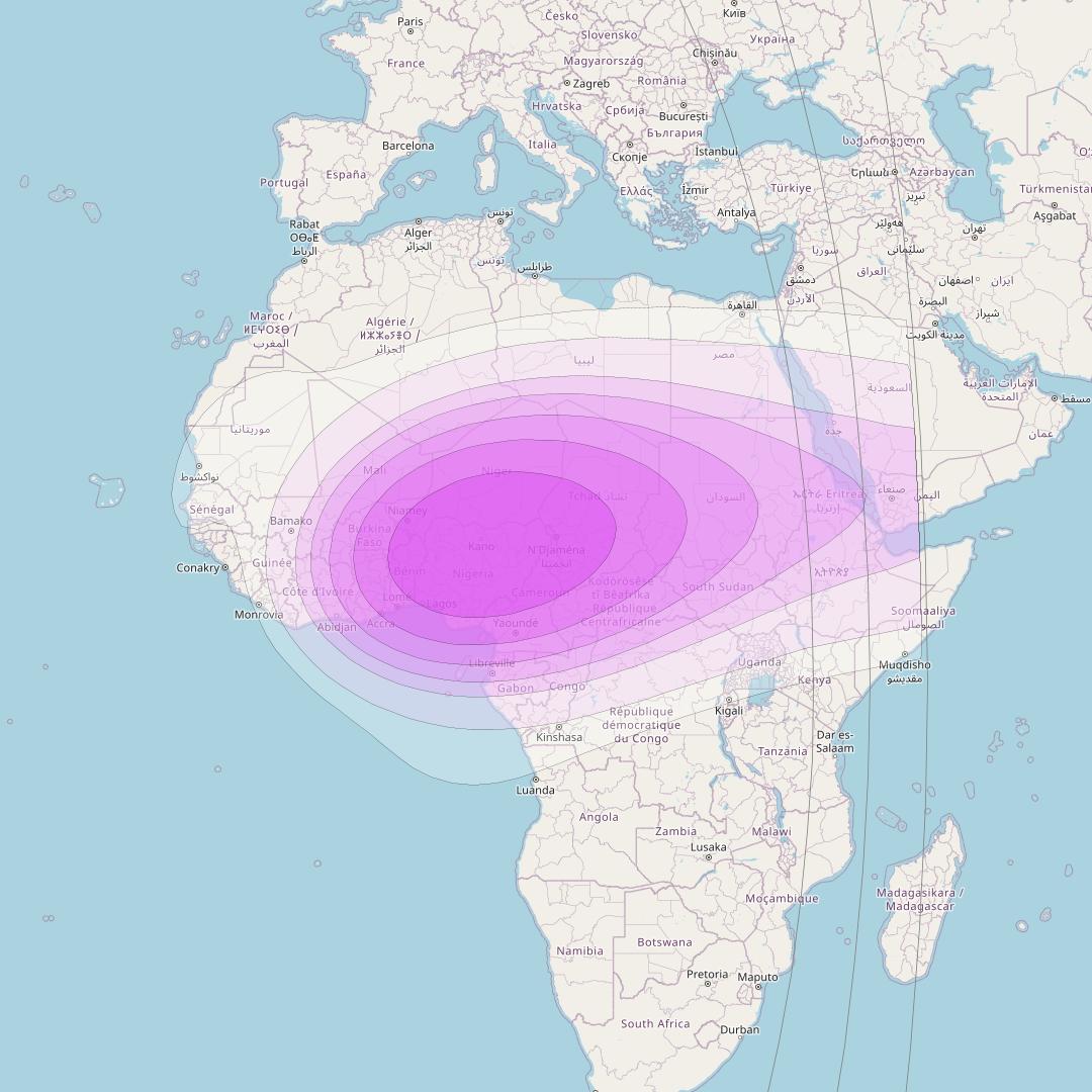 Intelsat 35e at 34° W downlink C-band C3 User Spot beam coverage map