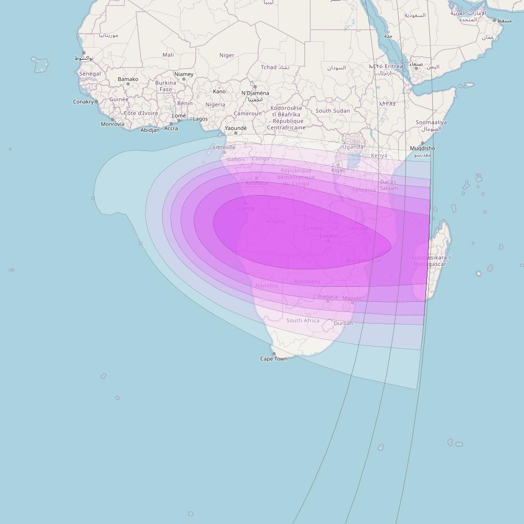 Intelsat 35e at 34° W downlink C-band C6 User Spot beam coverage map