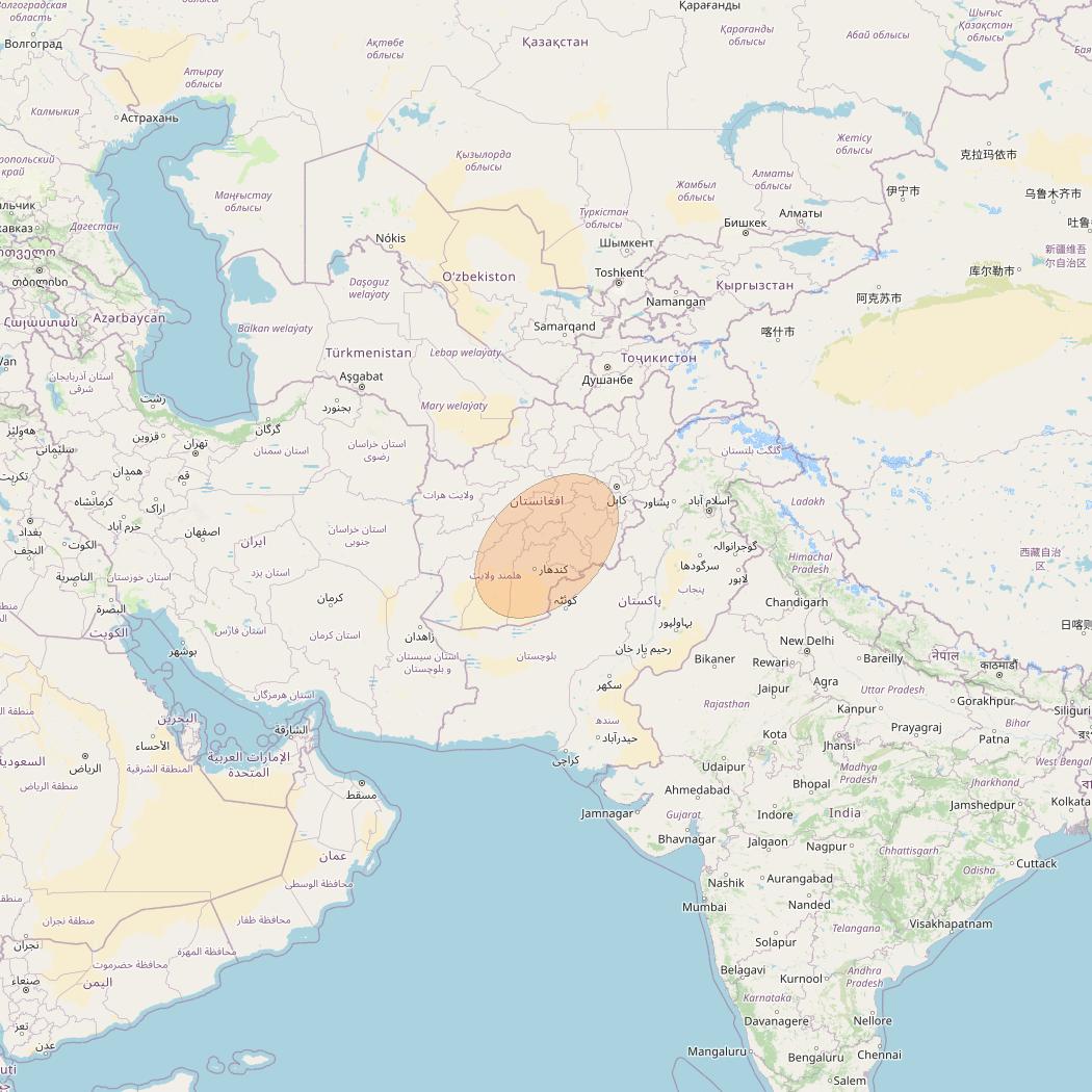 Paksat-MM1 at 38&deg; E downlink Ka-band S03 User Spot beam coverage map