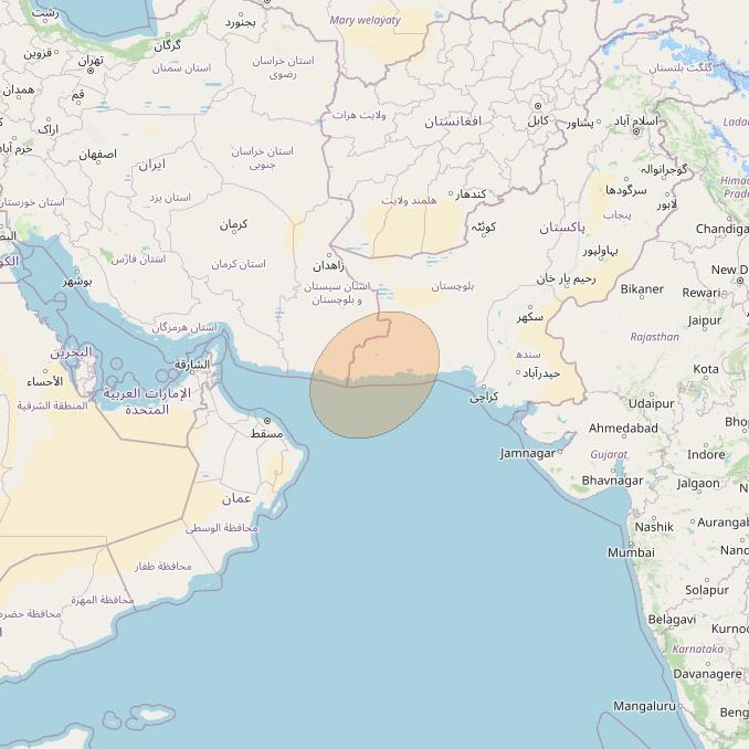 Paksat-MM1 at 38&deg; E downlink Ka-band S09 User Spot beam coverage map
