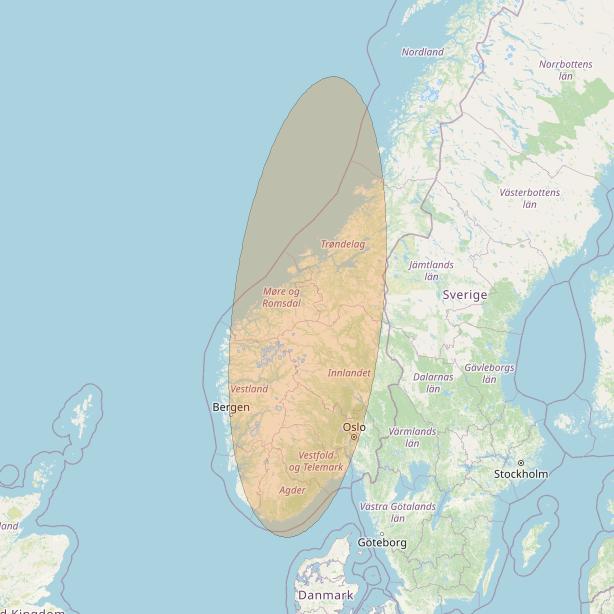 Eutelsat Konnect VHTS at 3&deg; E downlink Ka-band S008 User Spot beam coverage map